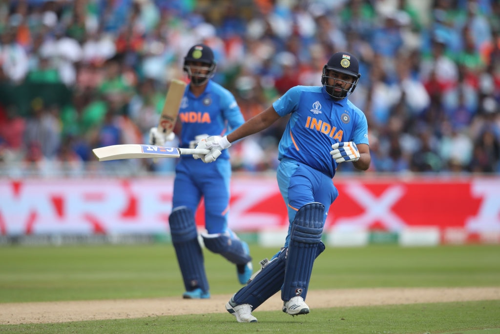 Soon after bringing up his century, Rohit was dimissed by Soumya Sarkar in the 30th over