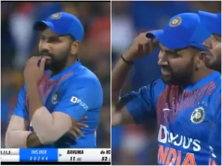 watch angry rohit sharma asks navdeep saini to use brain WATCH: Angry Rohit Sharma Asks Navdeep Saini To Use Brain