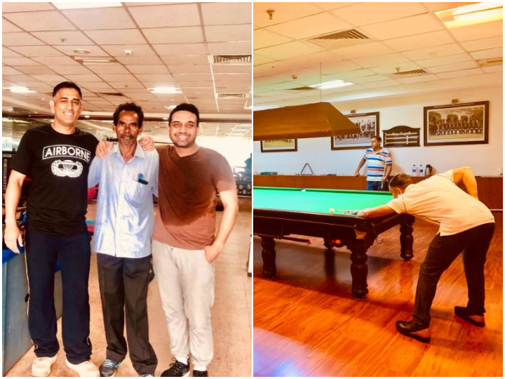 ms dhoni spotted playing snooker with mla at jsca MS Dhoni Spotted Playing Snooker With MLA At JSCA