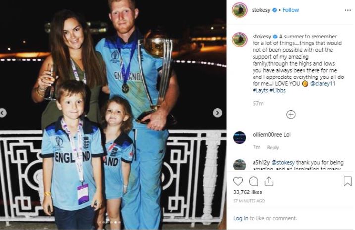 In Pic: Ben Stokes Thanks Family For Amazing Support Through 'Highs And Lows