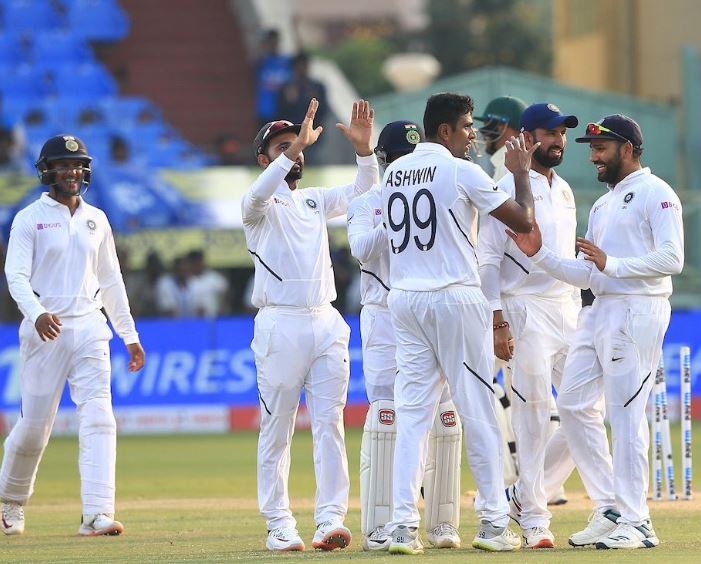 The visitors' first innings folded for 275, still 326 runs behind India's first innings tally of 601/5 declared