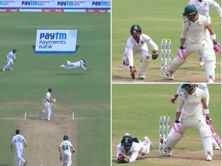 watch a flying catch and the juggling act wriddhiman saha at his wicketkeeping best WATCH: A Flying Catch and The Juggling Act; Wriddhiman Saha At His Wicketkeeping Best