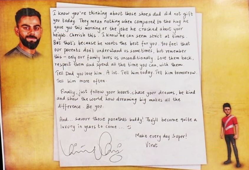 The cricketer shared the copy of a note that he wrote, giving life lessons to his 15-year-old self. he wrote,