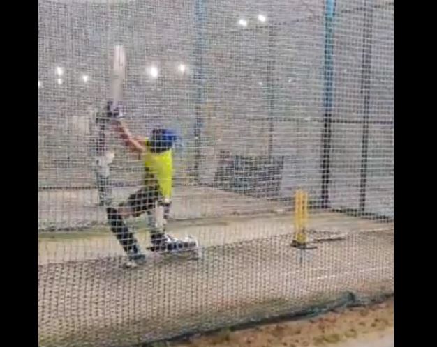 The dashing all-rounder sweated at the nets and was spotted hitting the ball pretty hard