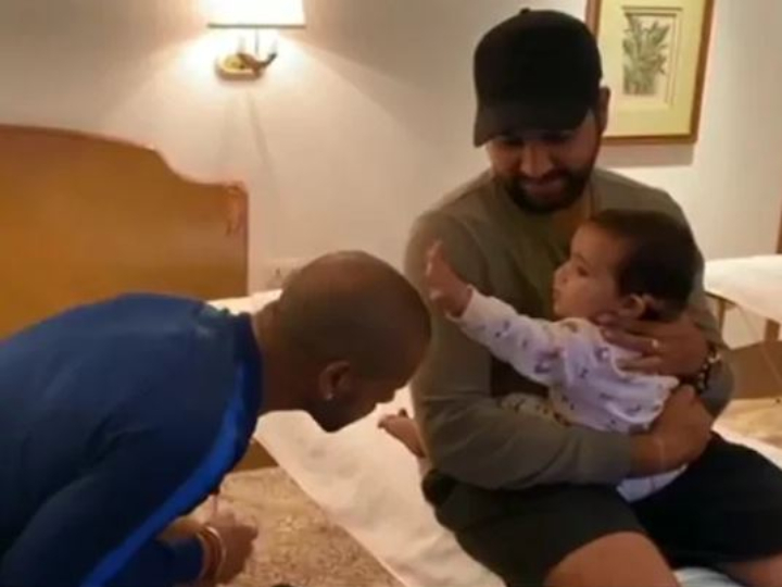 watch dhawan shares cute video with rohits adorable daughter WATCH: Dhawan Shares Cute Video With Rohit's 'Adorable' Daughter