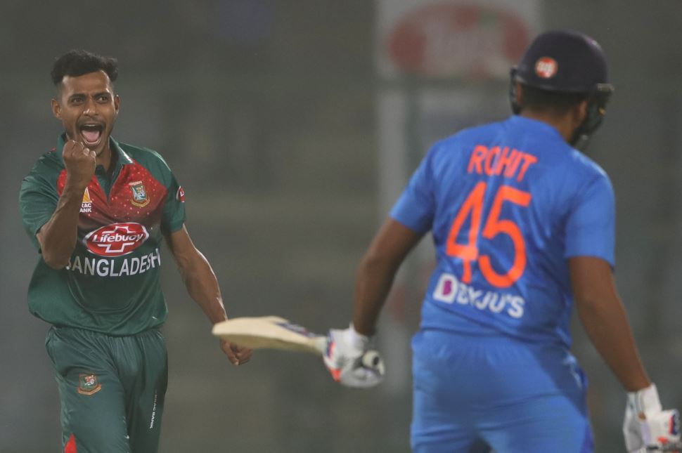 While batting in the series opener (1st T20I vs BAN), Rohit was adjudged lbw after Shafiul's delivery went past his defence to send him back to the pavilion for 9 off 5 balls.