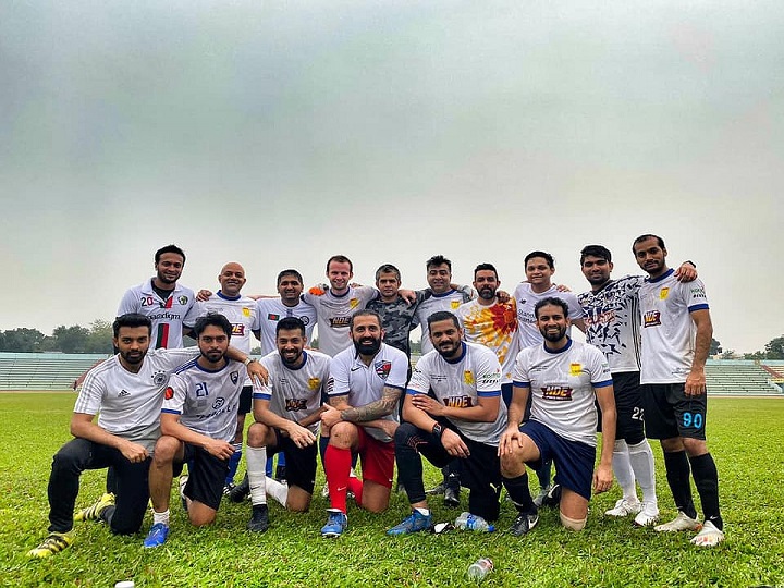 banned shakib takes to football during his time off the cricketing turf Banned Shakib Turns To Football During His Time Off The Cricketing Turf