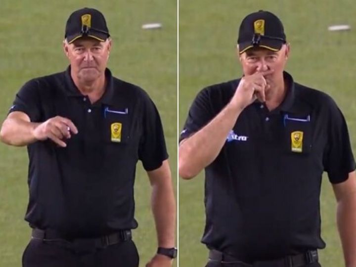 bbl 2019 umpire raises finger to give out ends up scratching nose watch BBL 2019: Umpire Raises Finger To Give Out, Ends Up Scratching Nose | WATCH