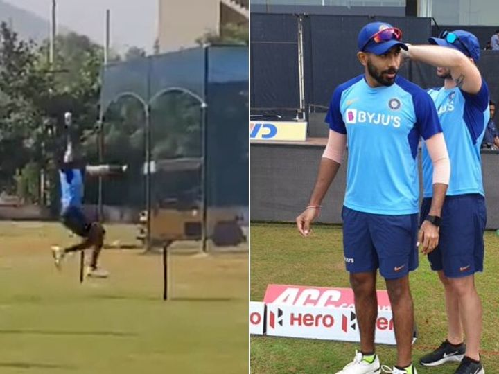 watch jasprit bumrah joins kohli co at nets in visakhapatnam WATCH: Jasprit Bumrah Joins Kohli & Co At Nets In Visakhapatnam