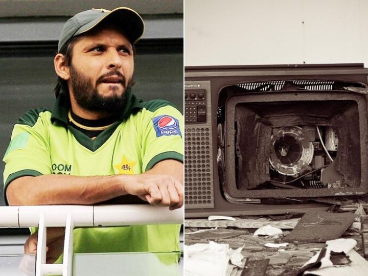 watch sahid afridi once smashed his own tv after daughter imitated aarti WATCH: Sahid Afridi Once Smashed His Own TV After Daughter Imitated 'Aarti'