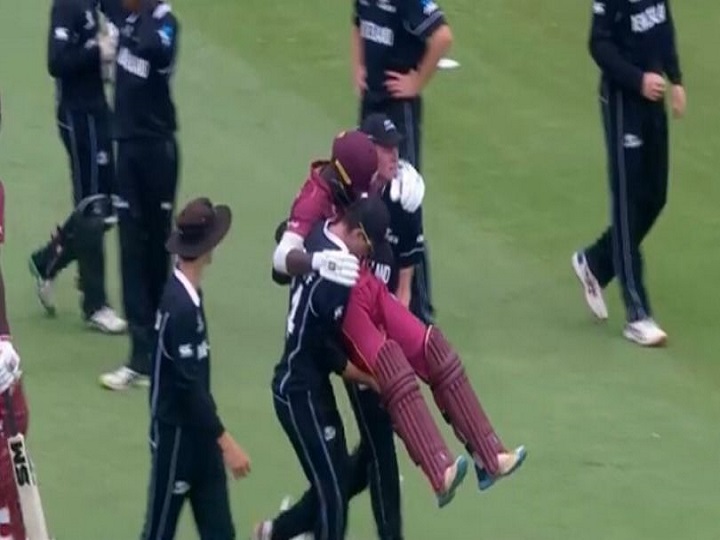 icc u 19 wc nz players exhibit spirit of cricket of highest order carry injured windies batsman off field ICC U-19 WC: NZ Players Exhibit 'Spirit of Cricket' Of Highest Order, Carry Injured Windies Batsman Off Field