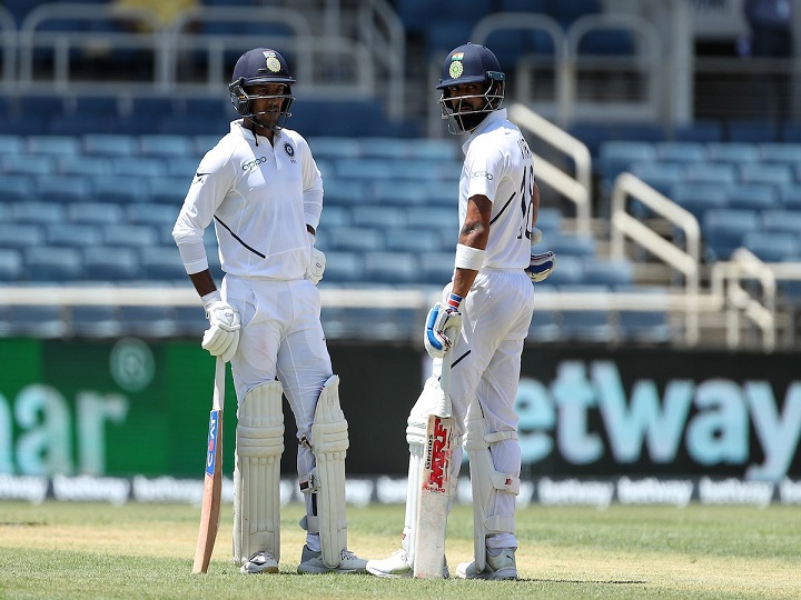 india vs west indies live score 2nd test match day 1 at sabina park jamaica agarwal kohli take india to 72 2 at lunch India vs West Indies: अर्धशतक के करीब मयंक, लंच तक भारतीय टीम का स्कोर 2 विकेट के नुकसान पर 72 रन