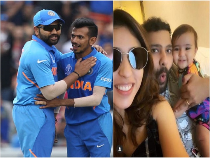 yuzvendra chahal alleges he was cropped out of photo rohit sharmas wife replies with hilarious comment रोहित शर्मा की पत्नी ने युजवेंद्र चहल को फोटो से किया क्रॉप, चहल ने सोशल मीडिया पर उठाया सवाल