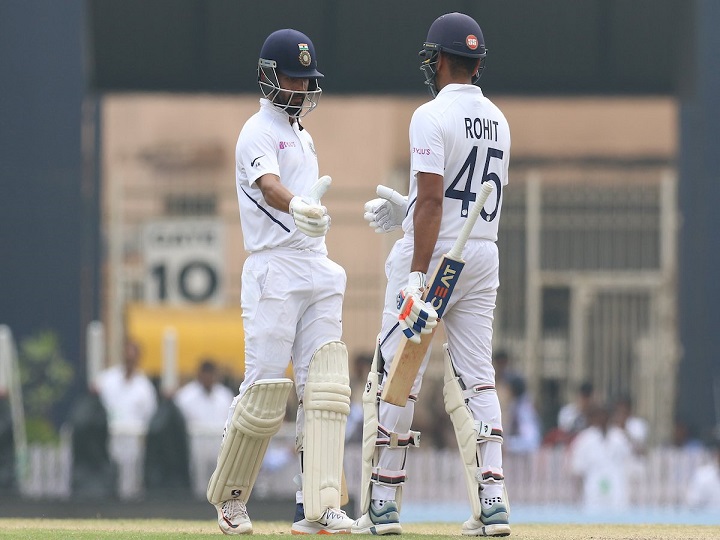 ind vs sa 1st test rohit ton and rahane fifty saves indian innings IND vs SA 1st Test: पहले दिन का खेल खत्म, रोहित, रहाणे की शानदार बल्लेबाजी के दम पर भारत ने 3 विकेट पर बनाए 224 रन