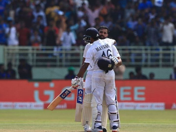 RECORD IND vs SA: रोहित-मयंक ने तोड़ा हेडन-लैंगर का 16 साल पुराना रिकॉर्ड rohit sharma and mayank agarwal pair hit most sixes by openers in a test innings RECORD IND vs SA: रोहित-मयंक ने तोड़ा हेडन-लैंगर का 16 साल पुराना रिकॉर्ड