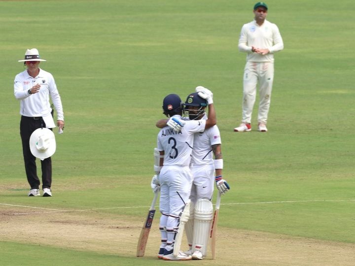 LUNCH 2nd Test, Day 2 IND vs SA: कप्तान कोहली के शतक और रहाणे की मदद से मजबूत स्थिति में भारत