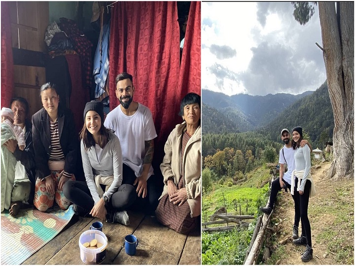 two tired trekkers virat kohli anushka sharma take a break in bhutan अपने 31वें जन्मदिन पर विराट पत्नी अनुष्का के साथ पहुंचे भूटान, सब्जीमंडी में जाकर अनुष्का को आई अपने बचपन की याद