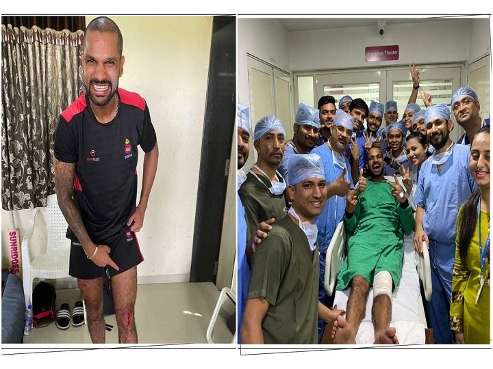 shikhar dhawan shares photos from hospital after minor injury hardik pandya posts funny comment शिखर धवन ने अस्पताल से सोशल मीडिया पर डाली अपनी चोट की तस्वीर, हार्दिक पंड्या ने कर दिया ट्रोल