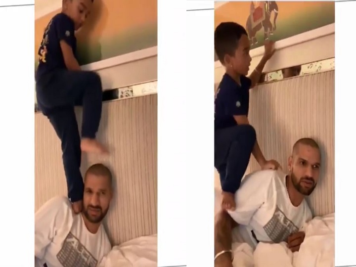 चोट के बाद रणजी में धवन की वापसी, बेटे जोरावर के साथ मस्ती करते दिखे