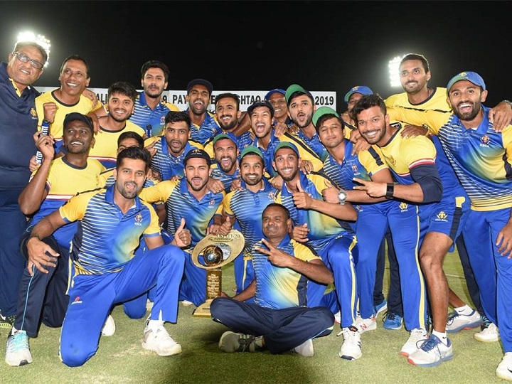 syed mushtaq ali t20 karnataka champions after gowtham defends five runs off four balls मुश्ताक अली ट्रॉफी फाइनल: आखिरी गेंद के रोमांच पर खत्म हुआ टूर्नामेंट, कर्नाटक एक बार फिर बना चैंपियन